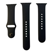 Apple Watch Black Sport Band Rubber 42 / 44 / 45 /46 mm Medium Watch Bands