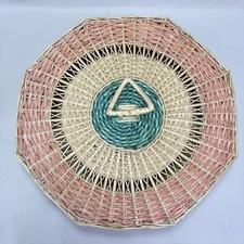 Vintage Wicker Basket X-Large Octagon with Lid Handle Storage Home Decor 13" MC