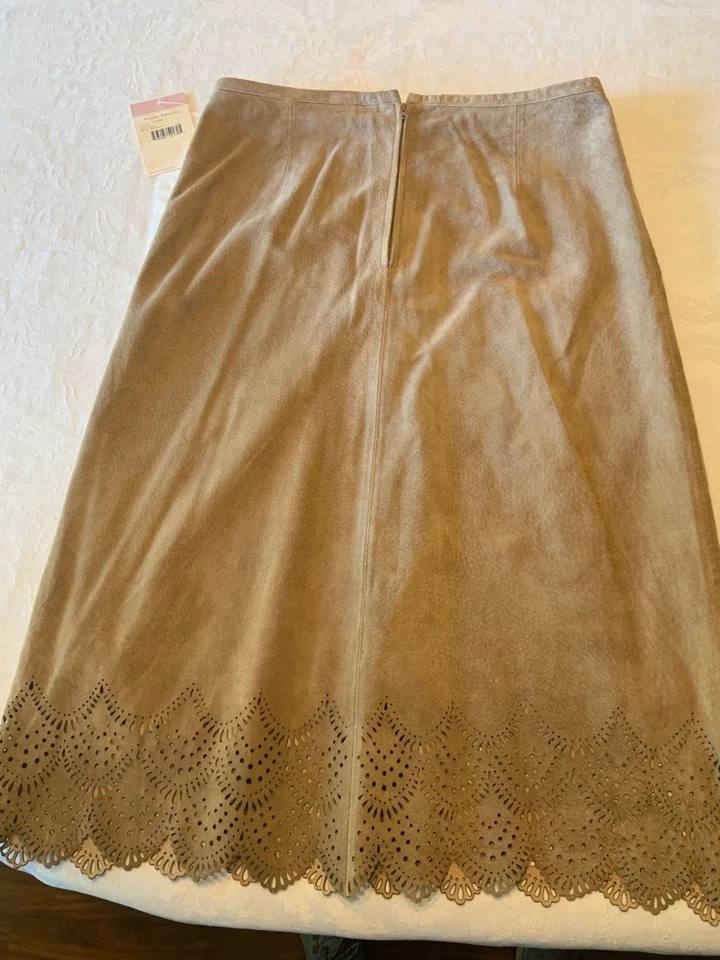 Falda de cuero forrada-Susan Bristol-talla 6-NUEVA CON ETIQUETAS Foto 2 de 4