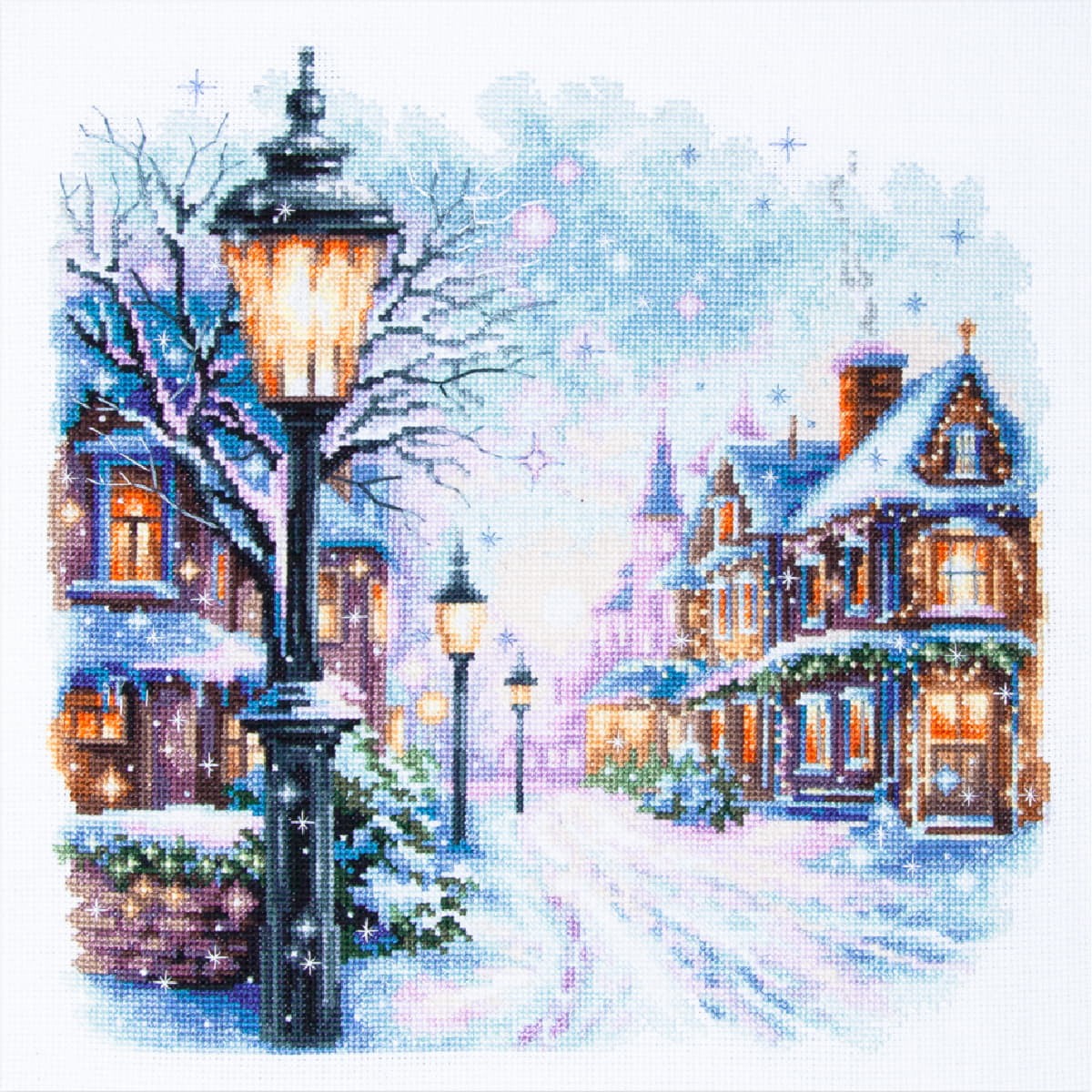Magic Needle counted cross stitch kit ""Snow in the City"", 26x26cm