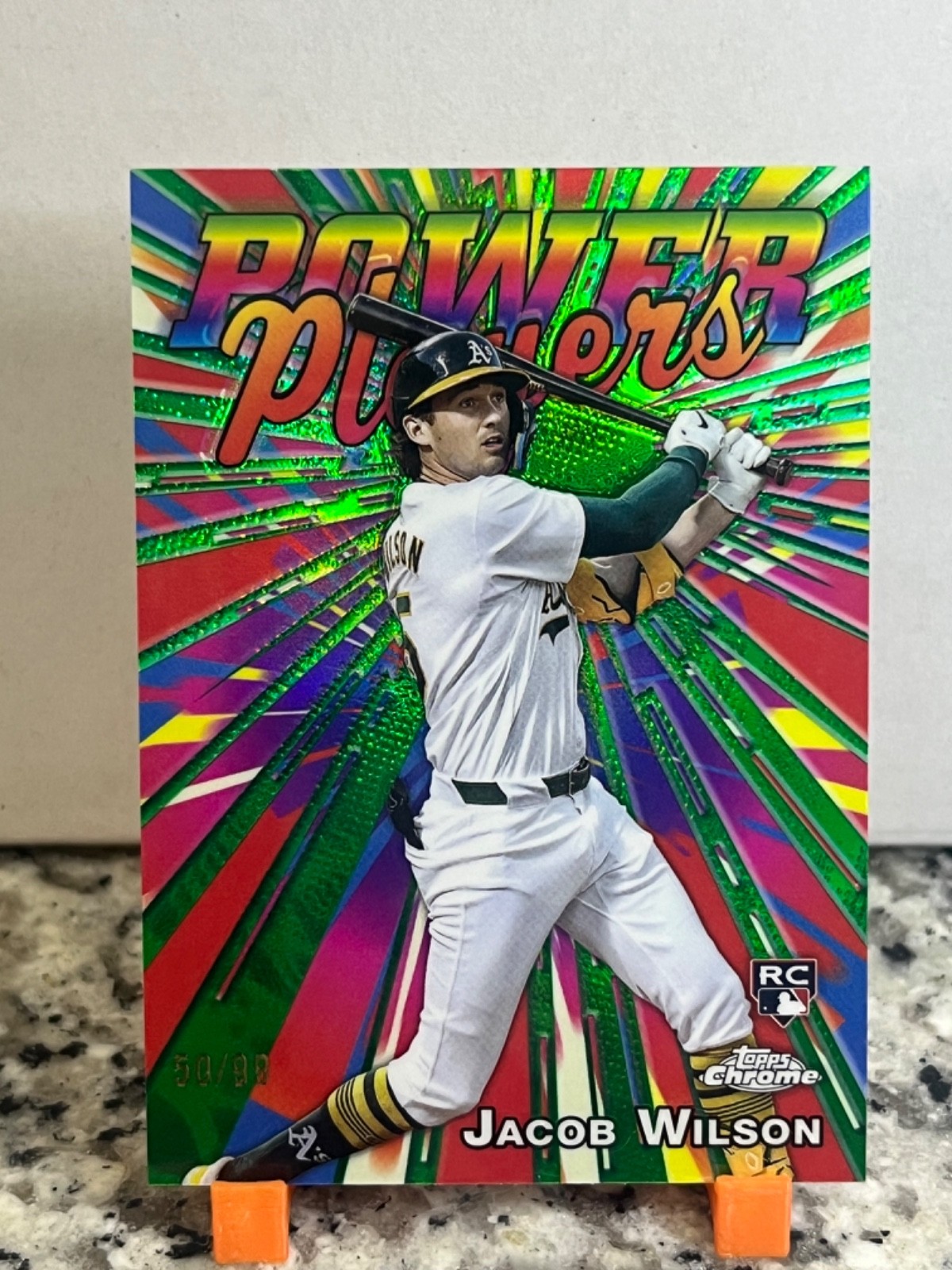 2025 Topps Chrome Power Players Jacob Wilson #PP-22 (RC) GREEN REFRACTOR #’d/99