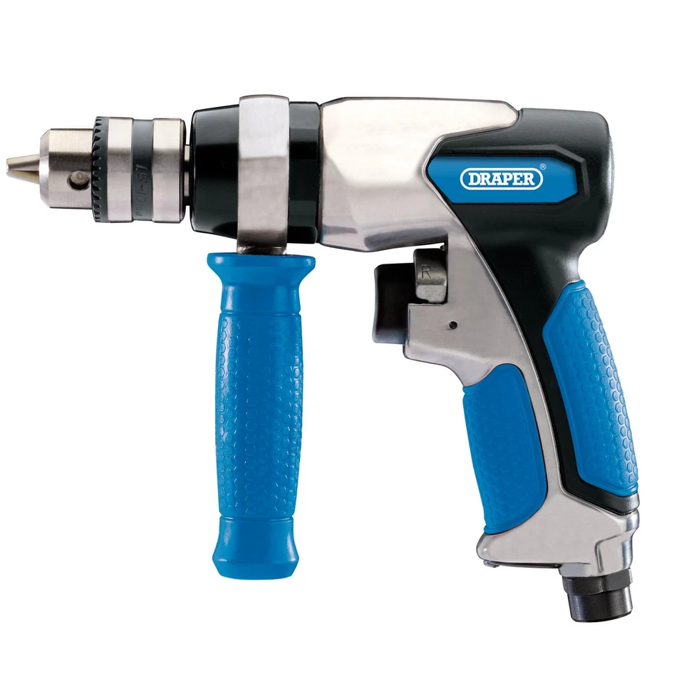 Taladro de aire reversible Draper 10 mm empuñadura de portabrocas con llave y mango auxiliar 83961 Foto 2 de 2