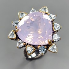 35 ct Natural Lavender Quartz Ring 925 Sterling Silver Size 8.75 /R429067