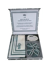 Slip Game Day Pure Silk Queen Gift Set Pillowcase Large Skinny Scrunchies New TL