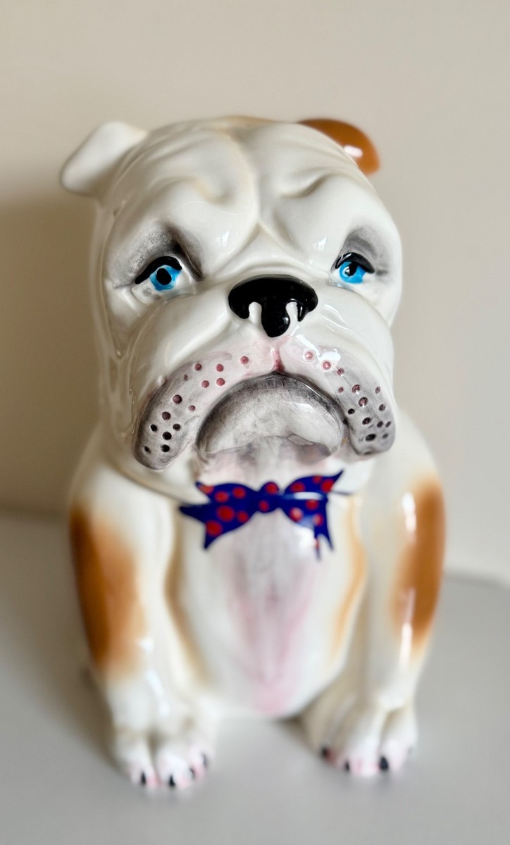 Anthropologie Pedigreed Bulldog Cookie Jar READ Nvove Forme Italy