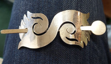 Vintage Mexican Sterling Silver 925 Stick Type Hair Barrette MCM Deco