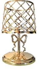 Bath & Body Works BOW LAMP 3 Wick Pedestal Gold CANDLE HOLDER Sweetest Song NEW