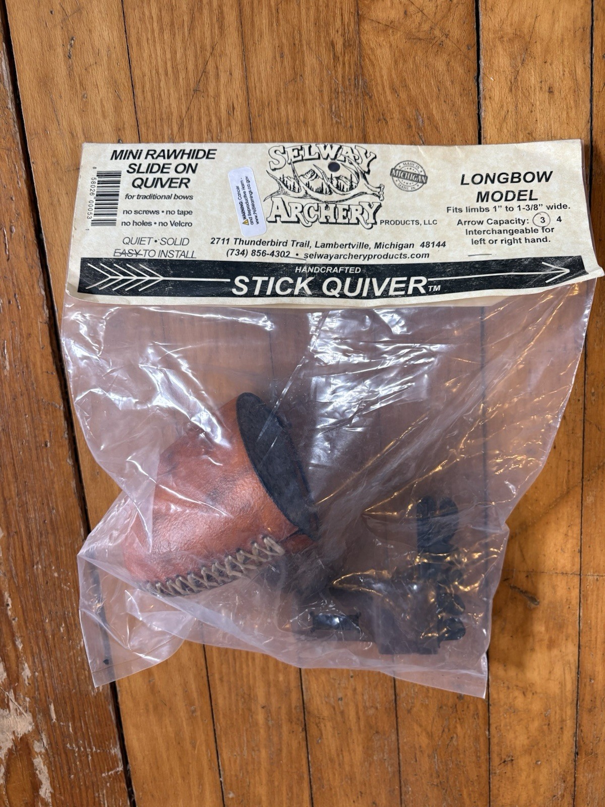 Selway Archery Stick Bow Quiver Rawhide Slide-On Longbow SLB Brown/Black