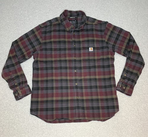 Camicia Carhartt Uomo XL Flanella Plaid Multicolore Vestibilità Relaxed Resistente Flex 104909