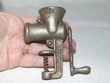 Vintage Miniature Cast Iron Crank MEAT GRINDER Toy Kitchen Tool, JUST LIKE MOM'S