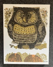 David Weidman Fabric Wall Art Urban Outfitters 2010 Owl Mid Century Modern Style