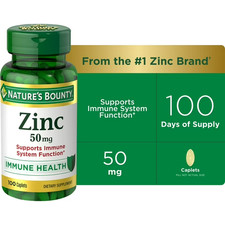 Nature's Bounty Zinc Supports Immune Health 50mg 100 ct Caplets