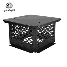 Black 14" x 14" Square Chimney Cap Flue Caps Outdoor Fireplace Chimney Cover