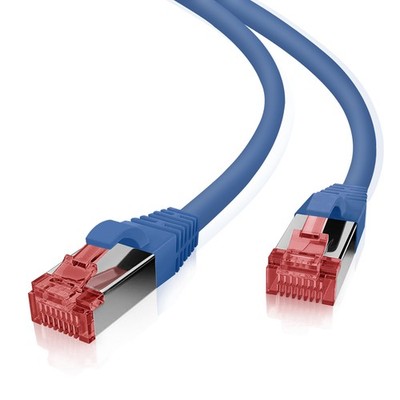 helos Patchkabel Cat 6 S/FTP RJ45 blau 10m AWG27/7 LSZH GHMT