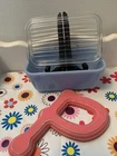 Vtg Pyrex Canada Delphite Blue Refrigerator Dish 502-B W/ Pyrex Glass Lid