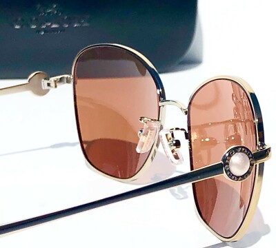 Coach Gold Gia Butterfly Sunglasses with Brown Lenses NEW Coach GIA Crystal Butterfly Jeweled ROSE GOLD Frame  main image 4