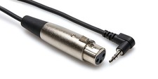 Hosa XVM-105F Microphone Cable Right-angle 3.5 mm TRS Mini-Jack to XLR3F 5 ft