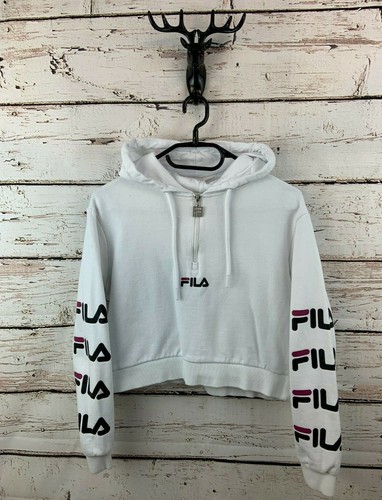 Fila Womens Hoodie XS 8 White Cotton 