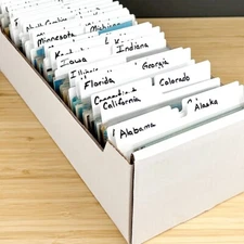 10 Postcard Dividers For BCW Storage Box White 30 Pt Write Index PVC Free New