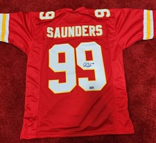 Khalen Saunders Signed Red Kansas City Chiefs Custom Football Jersey