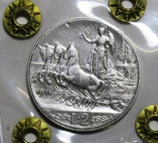 VITTORIO EMANUELE III 2 LIRE 1911 QUADRIGA VELOCE PERIZIATA BB DA NUM. SUBALPINA