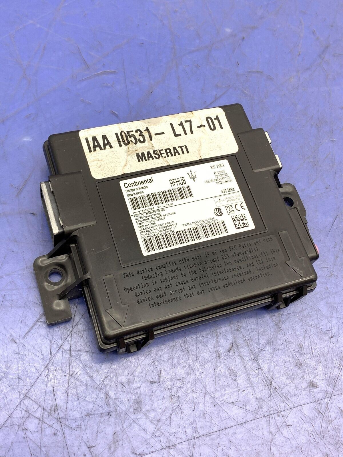 2020 MASERATI LEVANTE M161 OEM RH ROOF RFHUB CONTROL MODULE 670108575