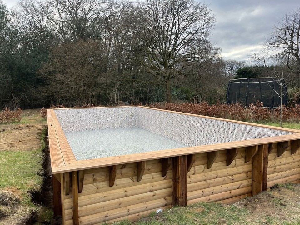 Rectangular Wooden Pool SUNSOKA WOODEN SWIMMING POOL RECTANGLE 10 YEAR GUARANTEE **6M X 3M & 8M ...