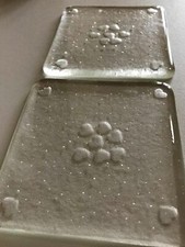 Schmelzglasuntersetzer "Etched Hearts"