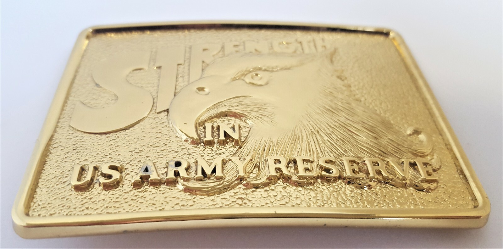 US Army Belt Buckle Eagle STRENGTH In US Army Reserve… Gem