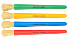 Children's Big Chunky Chubby Brushes ~ 4 Paint Brush Set Red Green Blue Yellow