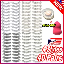 40 Pair Eyelashes 3D Mink Lashes Natural Cross False Eyelash Extensions Bushy