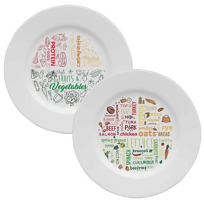 Paar bunte Melamin PORTIONSKONTROLLPLATTE für Erwachsene