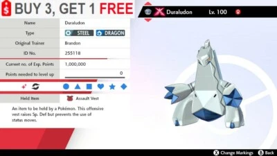 NINTENDO ✨ Shiny Gmax Duraludon ✨ 6IV Pokemon Sword and Shield 🚀Fast Delivery🚀