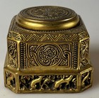 ANTIQUE TIFFANY STUDIOS NEW YORK# 1700 VENETIAN INKWELL stepped base animalier