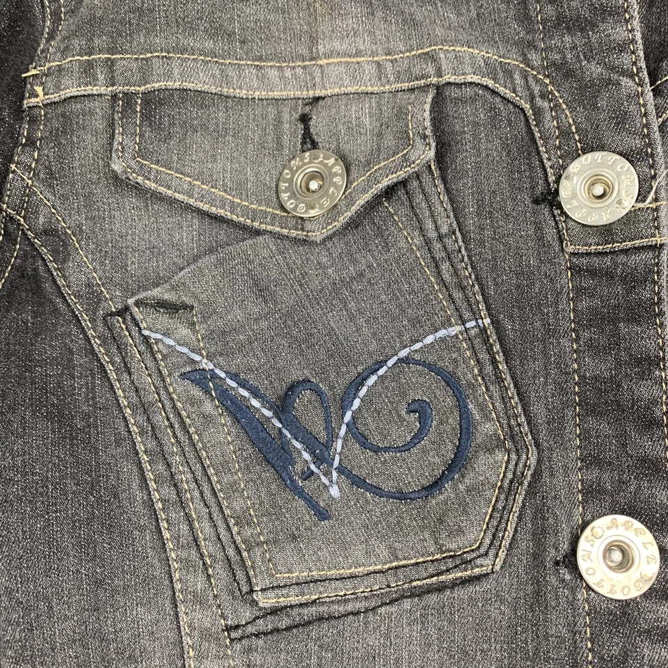 Chaqueta de mezclilla adornada de colección Y2K con parte inferior de manzana para niñas junior talla 3XL Foto 4 de 4