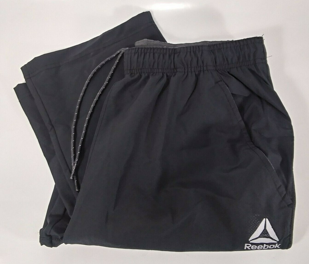 Reebok Men's Athletic Pants Solid Black Size XL 30-38