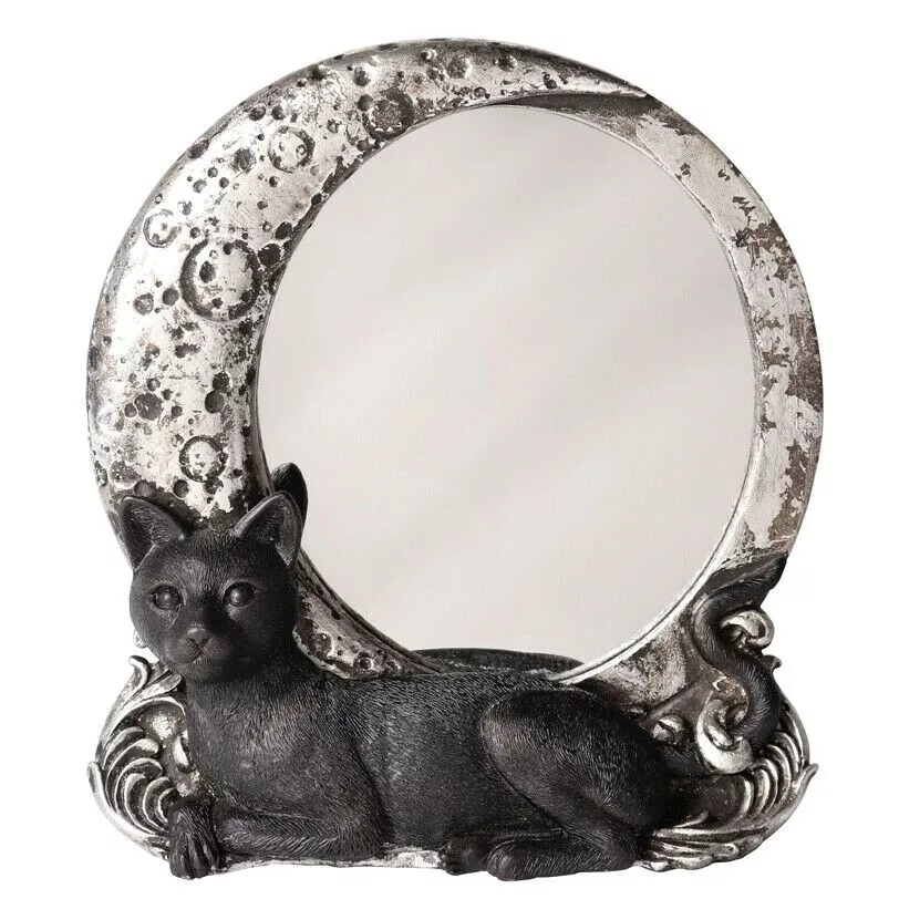 Alchemy Gothic Night Cat Moon Mirror Wall Or Desk Decor Goth Kitty ...