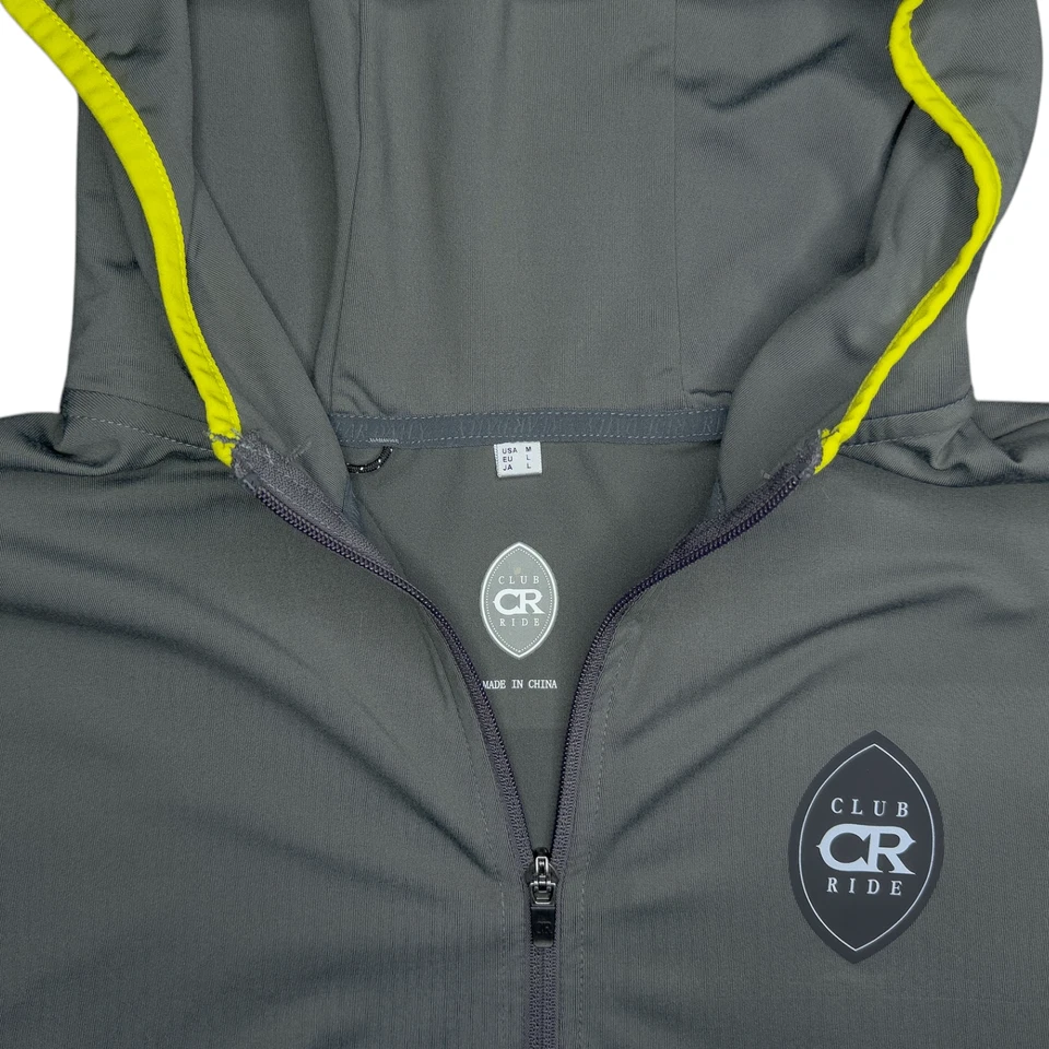 Club Ride Infinity Full Zip Hoodie Men's Medium Gray Hooded Cycling Daily Wear - Image 3 of 4