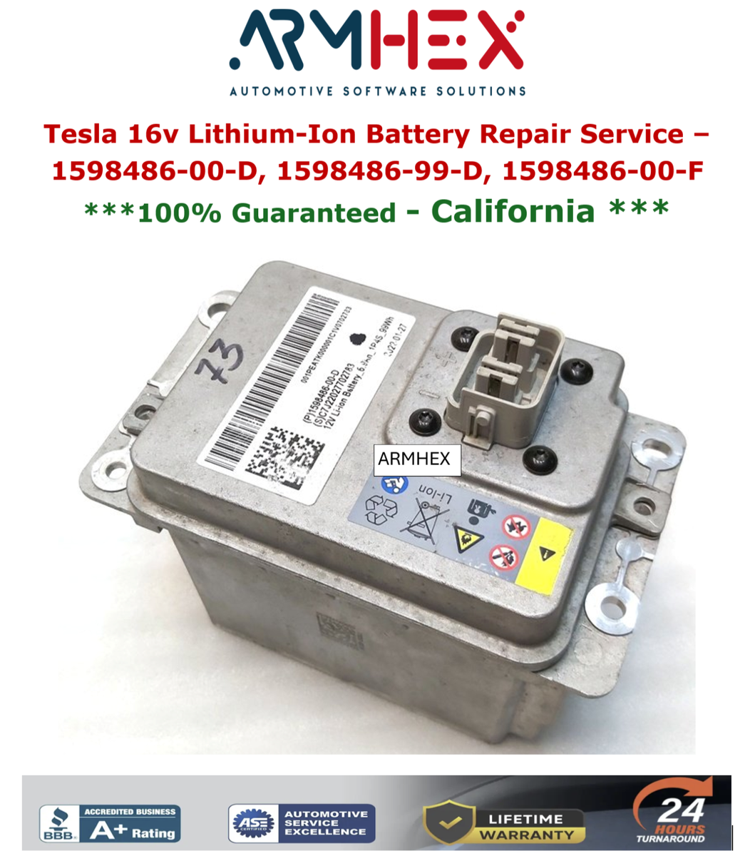 Tesla 1598486-00-F Lithium 16v Battery Reset Repair Service Model
