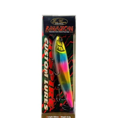 Leurre Topwater EverGreen Amazon Pencil 160mm 43g Or/Noir - Pour Black Bass - Neuf Du Japon