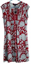 NWT Red White Blue XS-P Soft, Light Hilfiger Shift Dress w/V-neck & Cap  Sleeves