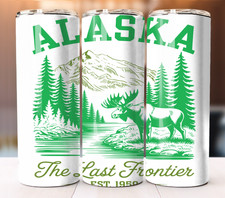 Alaska State Custom Tumbler 20oz Mug Cup style w/ Straw