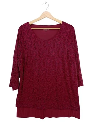 LAVELLE Blouse à enfiler Dames Blouse T EU 48 rouge style décontracté - Photo 1/4