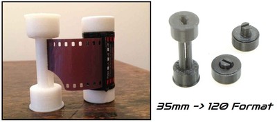 35mm to 120 Medium Format Film Spool Adapter Kit 3D Printed Camera Accessory