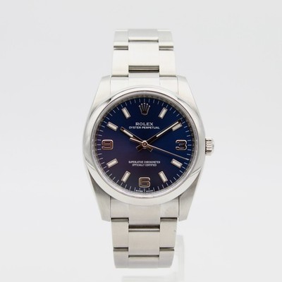 [2775] Rolex Oyster Perpetual 34mm - 114200 Blau Sehr guter Zustand Herrenuhr