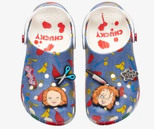 Crocs Chucky Classic Slip On Clogs Sandals Multi Blue Men's 9, 10, 11, 12