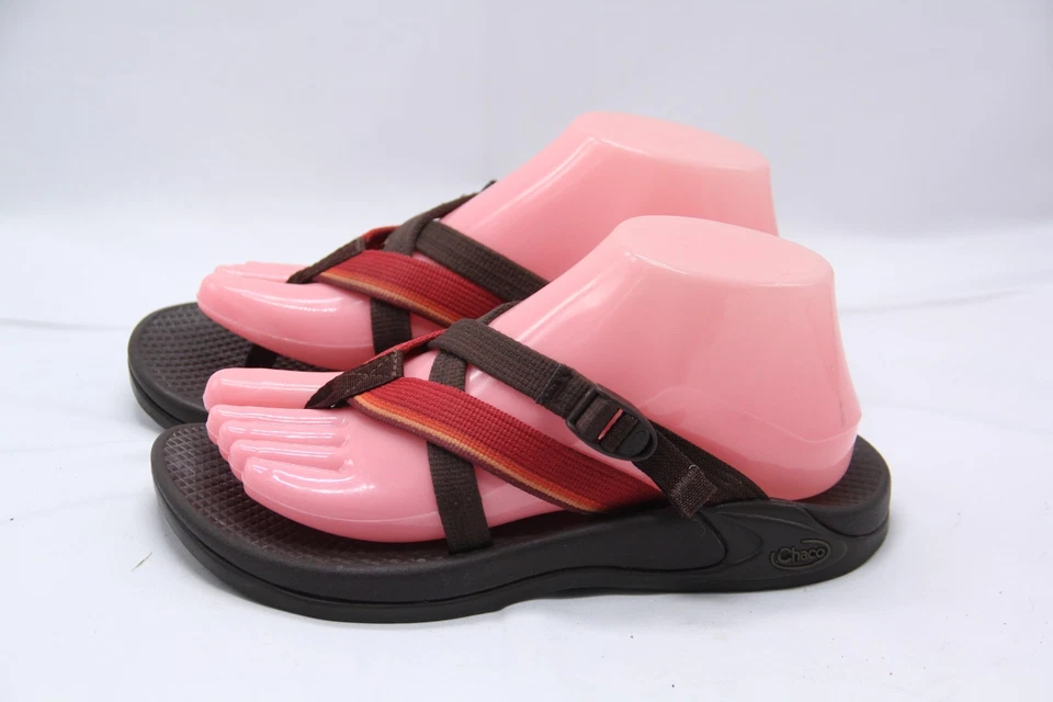 Chaco Z1 Yampa Sunset Sandals Women's Size 7 Red Brown Orange Slip On - Image 3 of 4