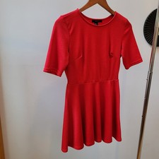 Forever 21 XXI red short sleeves fit and flare Ribbed Weave mini dress size M