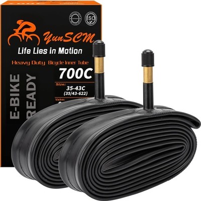 Fahrradschlauch 28 Zoll 2er-Pack 700c 35-43c AV48mm Schrader Fahrradreifen