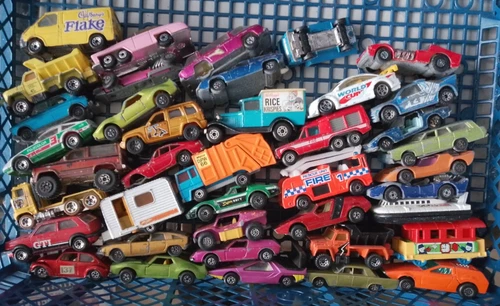 ORIGINAL VINTAGE DIECAST TOY JOB LOT LESNEY MATCHBOX SUPERFAST CARS VANS etc